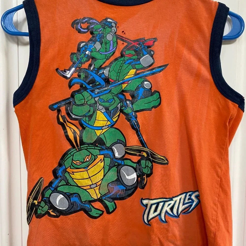Vintage TMNT Teenage Mutant Ninja Turtles Shirt Kids Size 8 Tank Top Y2K 2000s - Picture 2 of 10